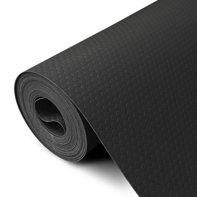 Shelf Liners 15 Inch X 20 Ft Shelf Liners For Kitchen Cabinets Nonstick Shelf Lining Drawer Mats EVA Protector For Cupboard (Black,15 Inch X 20 Ft)