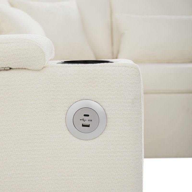 3 Seater Chenille Sofa Bed, Beige