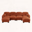 Canapé modulaire en U plissé en chenille 4 places avec 2 repose-pieds, siège ergonomique en mousse-886963486-886963485