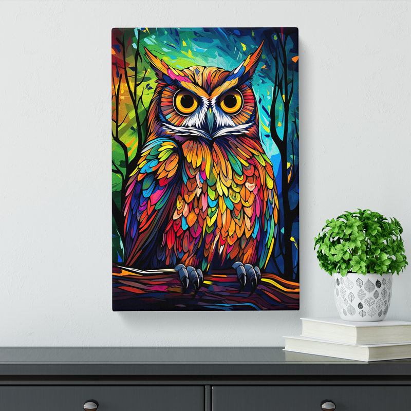 Owl Pop - No Frame Print, 50cm H x 35cm W x 3cm D