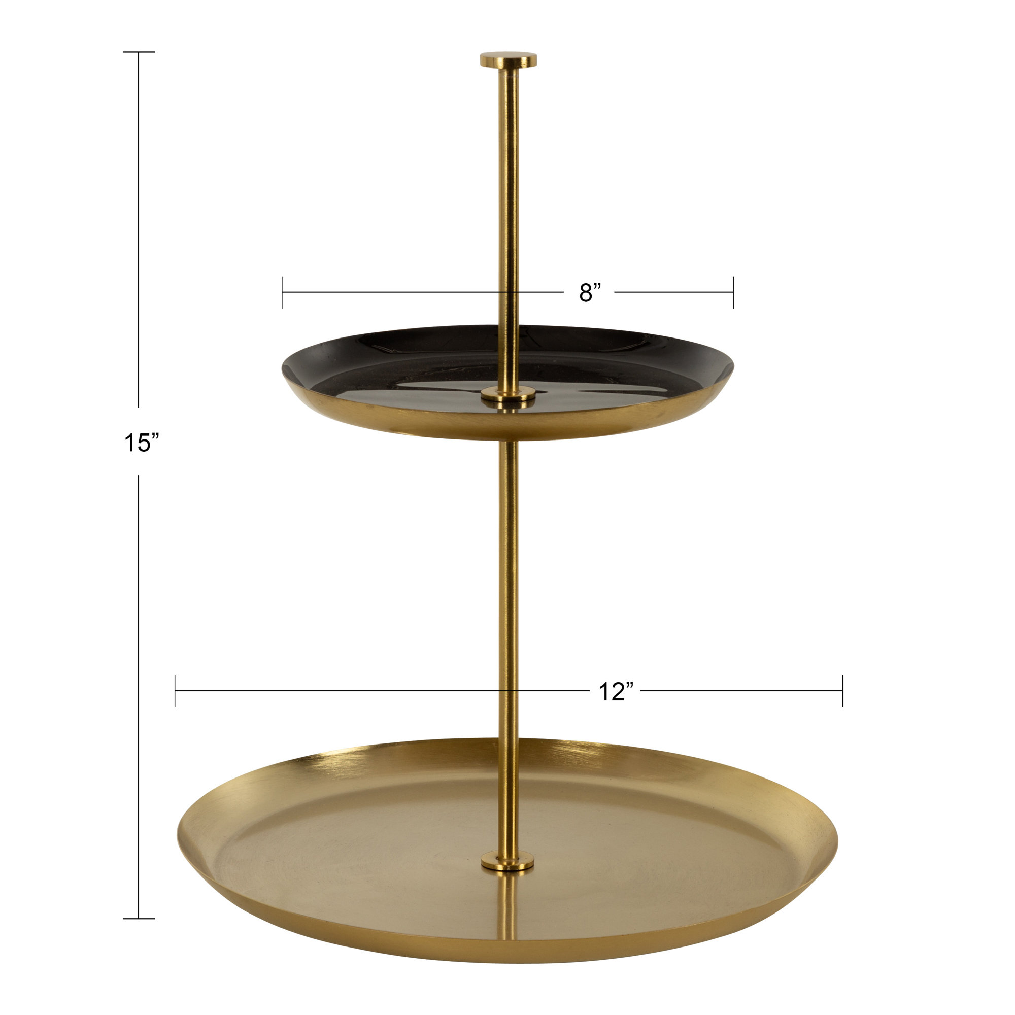 Metal Tray - Set of 1, Black
