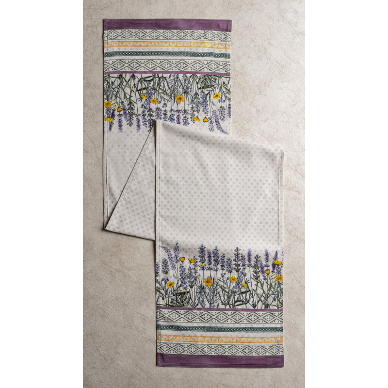 Geometric 100% Cotton Thanksgiving Table Runner, 72" L x 14.5" W