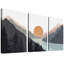 «Sun Mountain Landscape Range Abstract Lake Nature», ensemble de 3 reproductions d'art sur toile encadrées-75851883-119395199-75851884