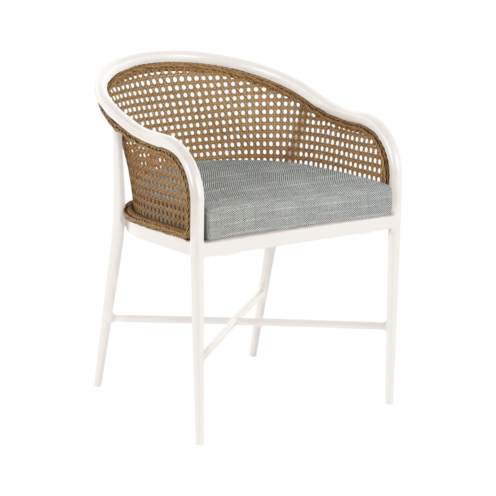 Havana Cane N-Dura Resin Wicker Outdoor Arm Chair, No Welt, Chalk/Natural Cane, Perigold Posh Sky