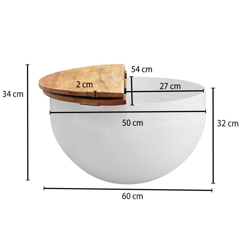 Providence Solid Coffee Table with Storage, White