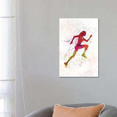 " Woman Runner Running Jogger Jogging Silhouette 02 " by Paul Rommer Painting Print