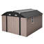 Remise de rangement extérieure en acier galvanisé brun de 1012 pi avec cadre de plancher pour une utilisation intensive, avec construction résistante aux intempéries, grande ouverture de porte, fenêtres transparentes, loquet et évents pour une chaleur efficace