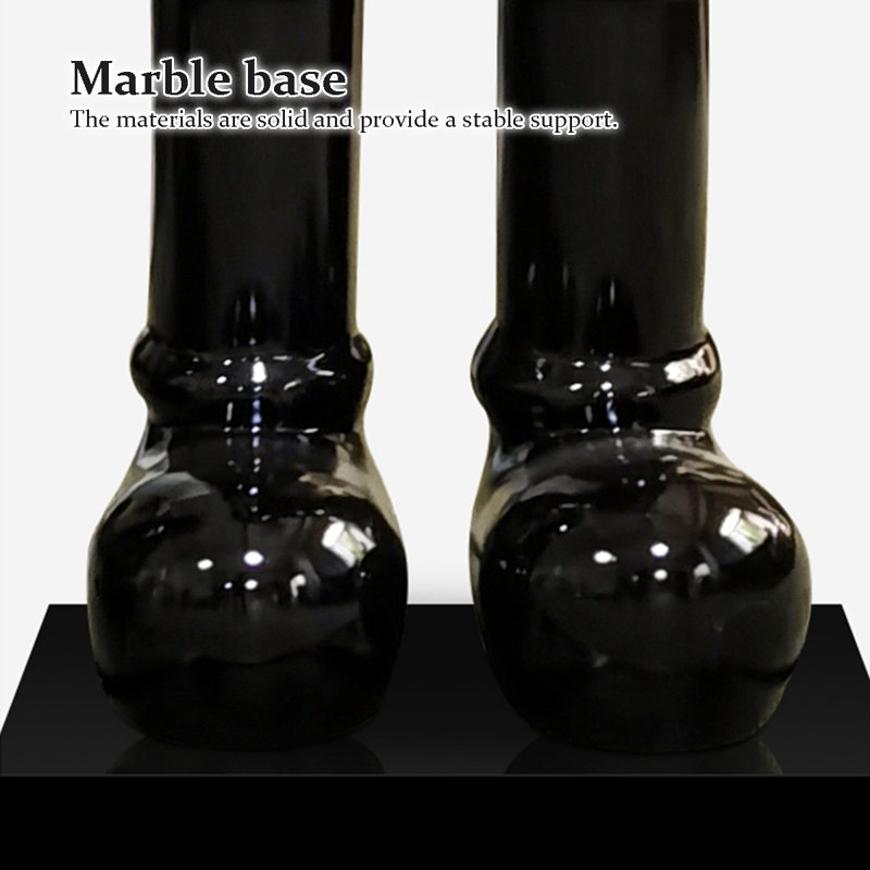 Stylish Fiberglass Decorative Statue with Modern Design, 29.1" H x 11" W x 10.2" D, Black
