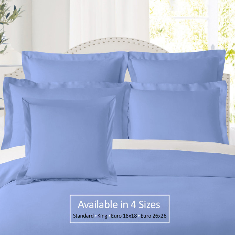Taie décorative 100% polyester , 18 po x 18 po, Bleu apaisant