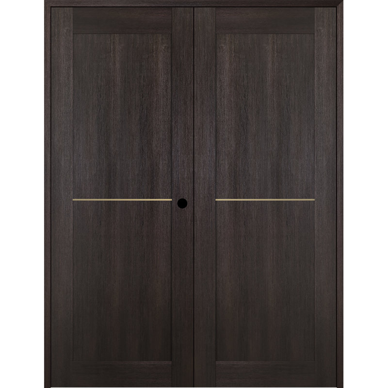 Porte double standard en bois manufacturé Avon 07 1H Gold, 63,50 po x 79,38 po, Chêne, À gauche