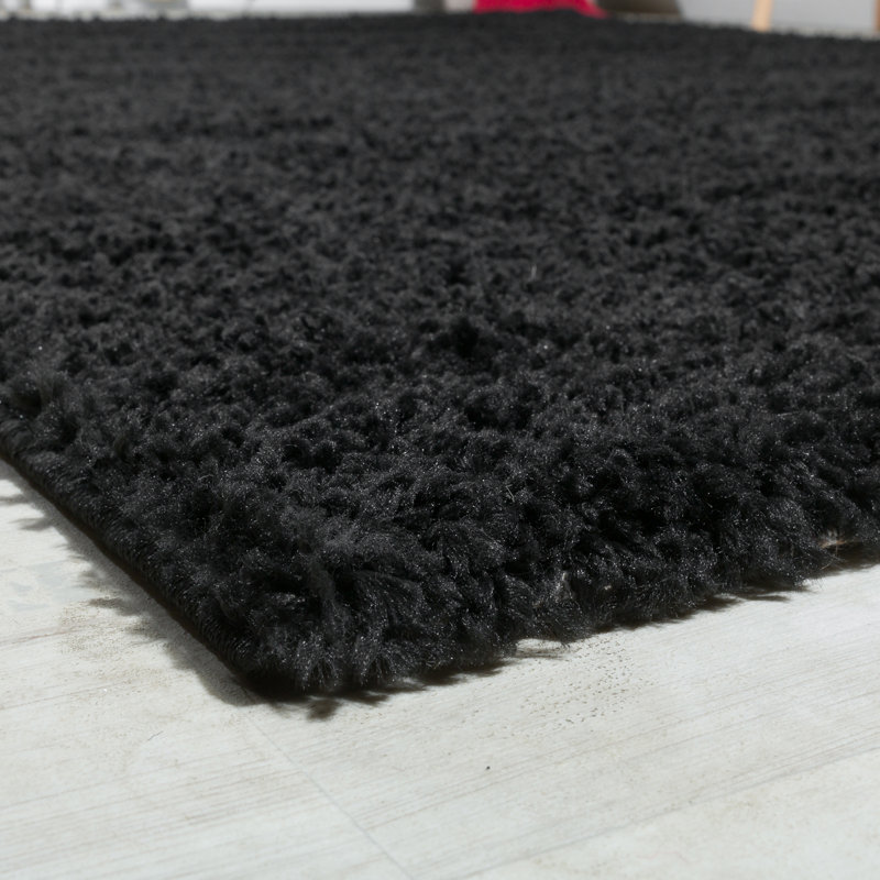 Flack Shag Black Rug, Rectangular 200 x 280cm