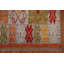 Tapis orange / bleu / vert en laine noué à la main de conception unique 6 pi 10 po x 9 pi 10 po New Age