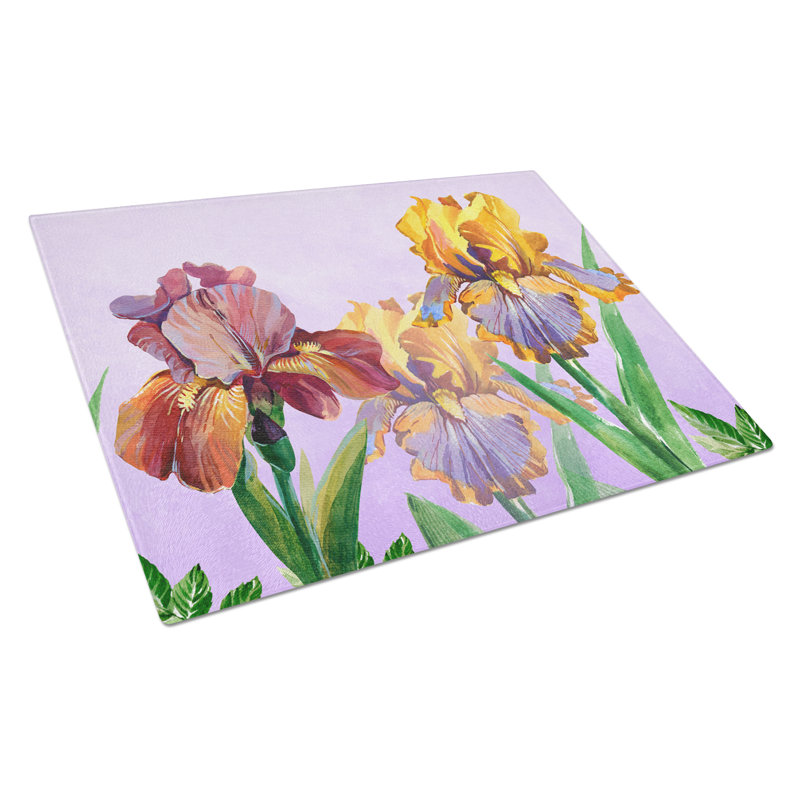 Caroline's Treasures Tempered Glass Iris Cutting Board