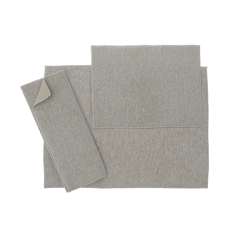 Tapis de vaisselle en microfibre uni 3 pièces, Beige