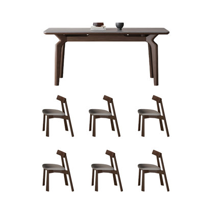 Table et chaise en frêne élégant et simple