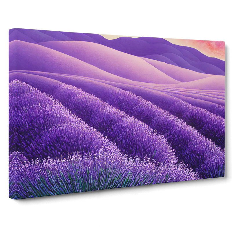 Spellbinding Lavender Flower Field - Wrapped Canvas Print, 40cm H x 60cm W x 3cm D