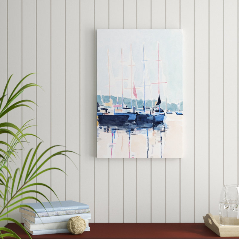Watercolor Boat Club I by Emma Scarvey - Painting Print, 76cm H x 51cm W, Wrapped Canvas