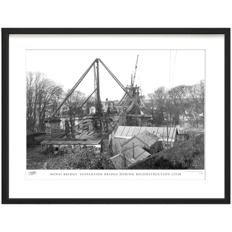 Menai Bridge, Suspension Bridge During Reconstruction C1938 by Francis Frith - Single Picture Frame Print