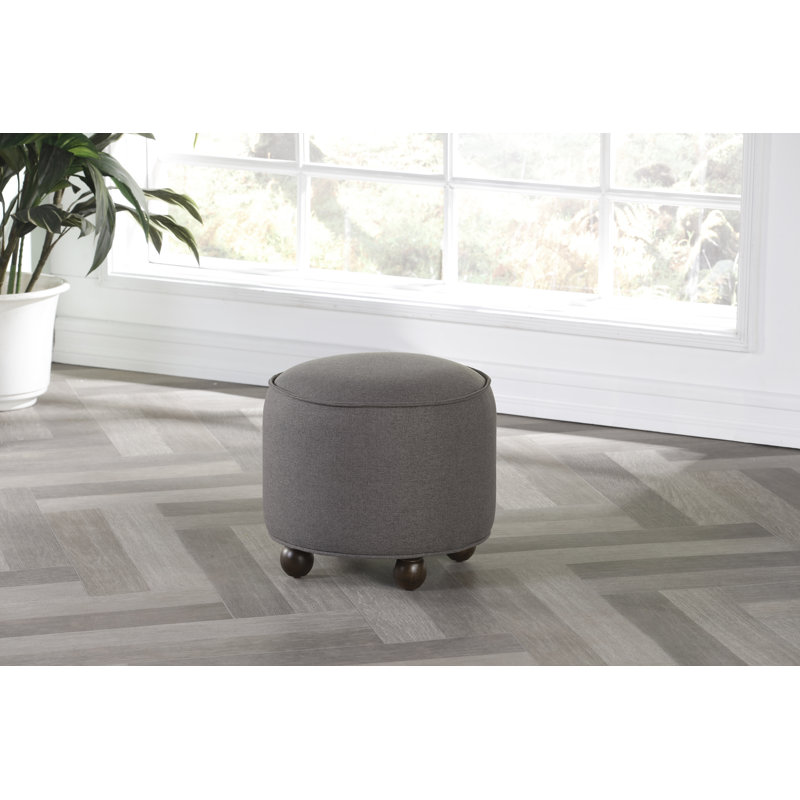 Repose-pieds contemporain rembourré Djellona, Polyester taupe, Brun