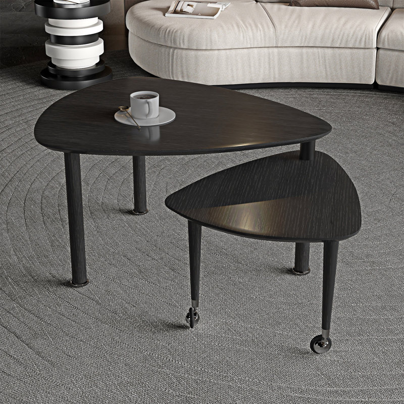Table basse rotative en bois, Noir