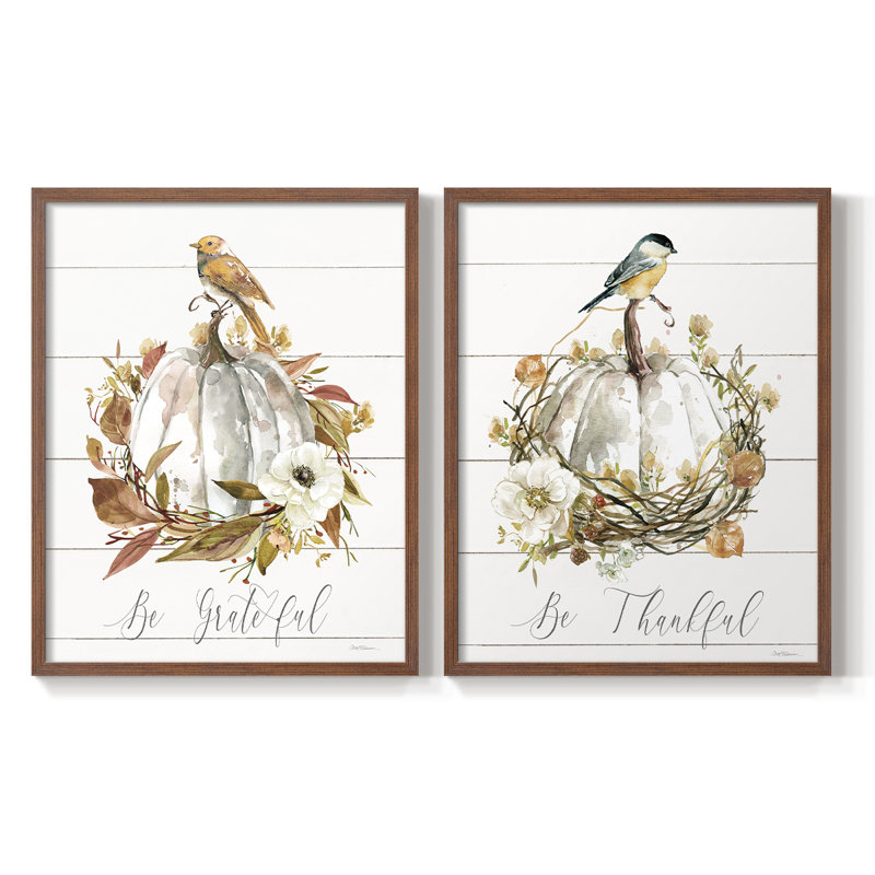Be Be Grateful Bird - reproduction encadrée de qualité supérieure - prête à être accrochée - aucun clou requis - aucun clou requis