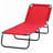 Folding Chaise Lounge Pool Chairs, Outdoor Sun Tanning Chairs With 5-Level Reclining Back, Steel Frame For Beach, Yard, Patio-1801790586
