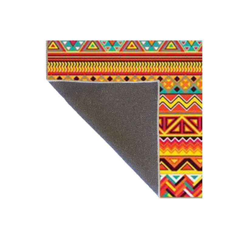 Tapis orange lavable à motif géométrique orange, Sous-tapis rond 3 pi 3 po inclus