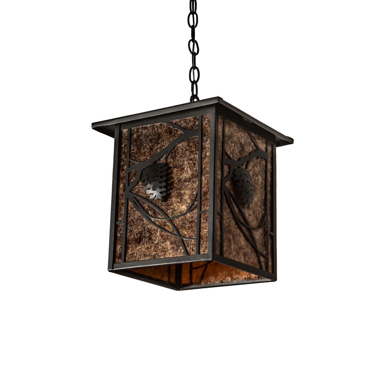 Luminaire suspendu carré / rectangulaire à 1 lumière Gurjeet, Fer forgé