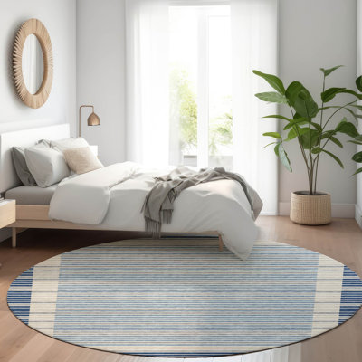 Tapis intérieur / extérieur bleu Asymira