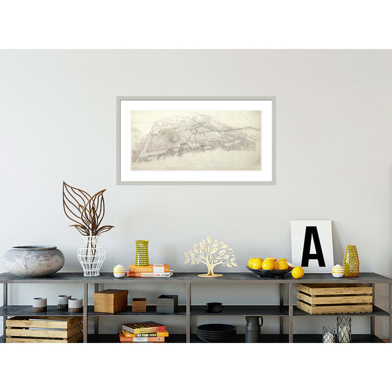 Plan directeur du Florida Southern College. «Lakeland Florida» par Frank Lloyd Wright - impression giclée encadrée