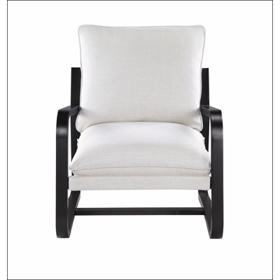 Blaire Sling Chair Upholstered in Oatmeal Fabric with Metal Frame