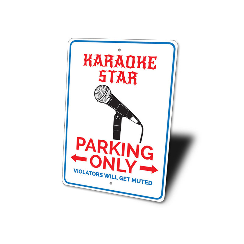 Enseigne en aluminium karaoké, H 18 po x l 12 po x P 0,06 po
