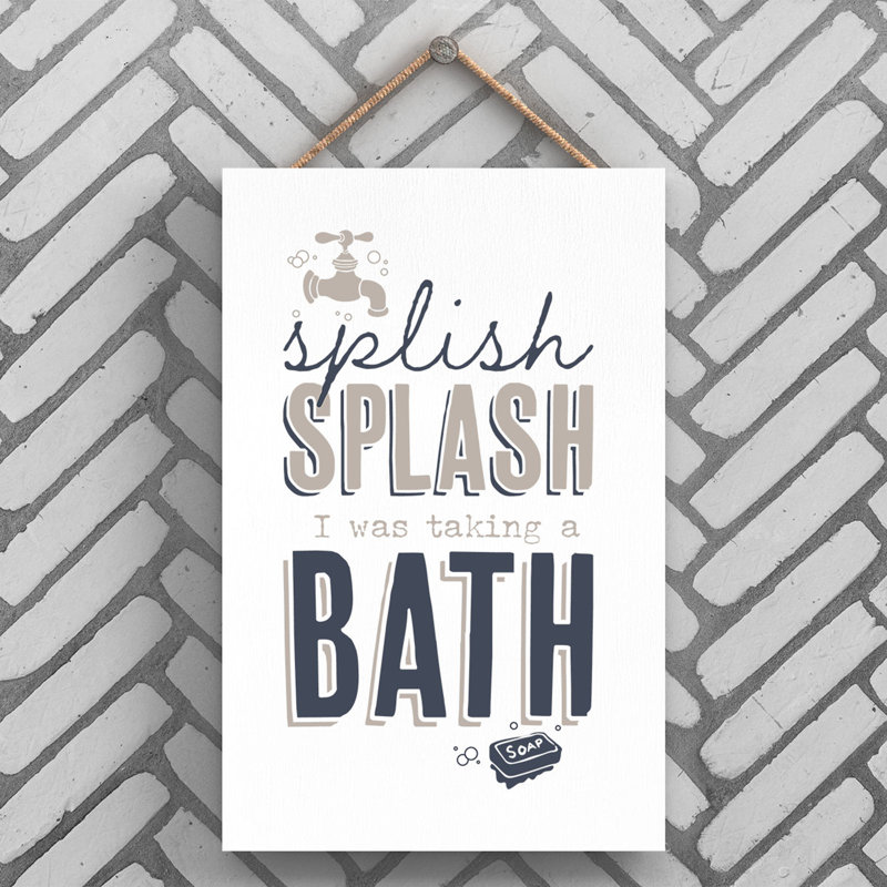 Splish Splash - Unframed Typography on Wood