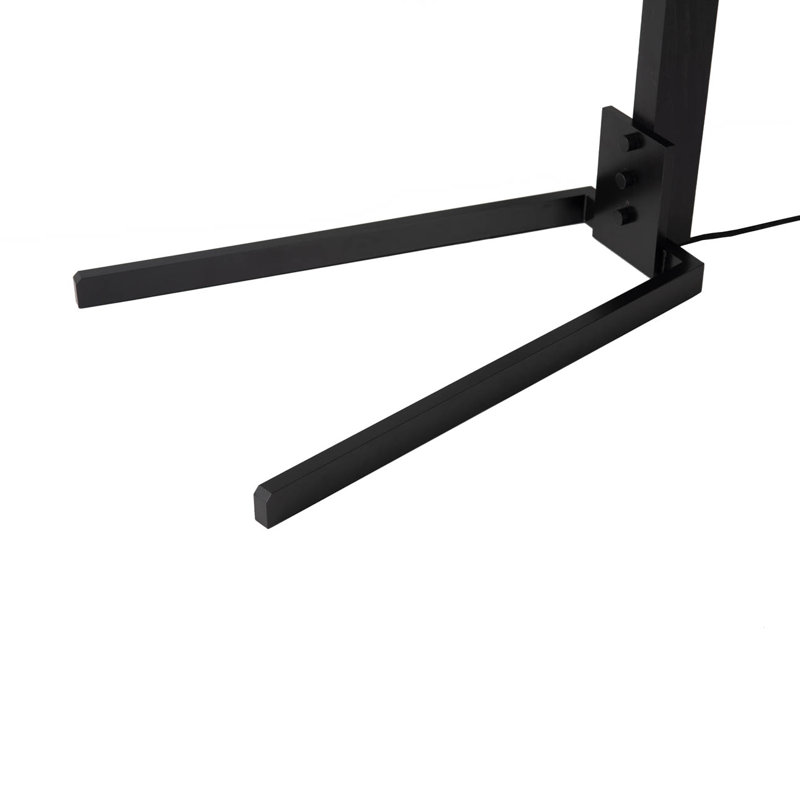 Satin Nickel and Black Arc Floor Lamp with Dimmer