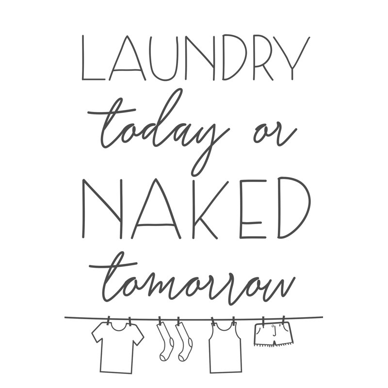 Laundry Or Naked - Wrapped Canvas Print, 46cm H x 30cm W x 3.8cm D