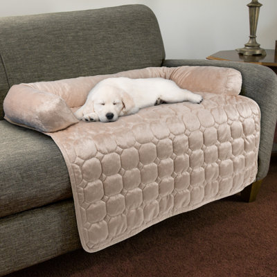 PETMAKER Couch Cover for Dogs - Pet Furniture Protector with Memory Foam Neck Bolster, Quilted Fabric, and Water-Resistant Base Layer