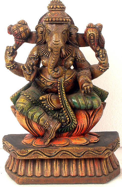 Lalitasana Chaturbhuja Ganesha