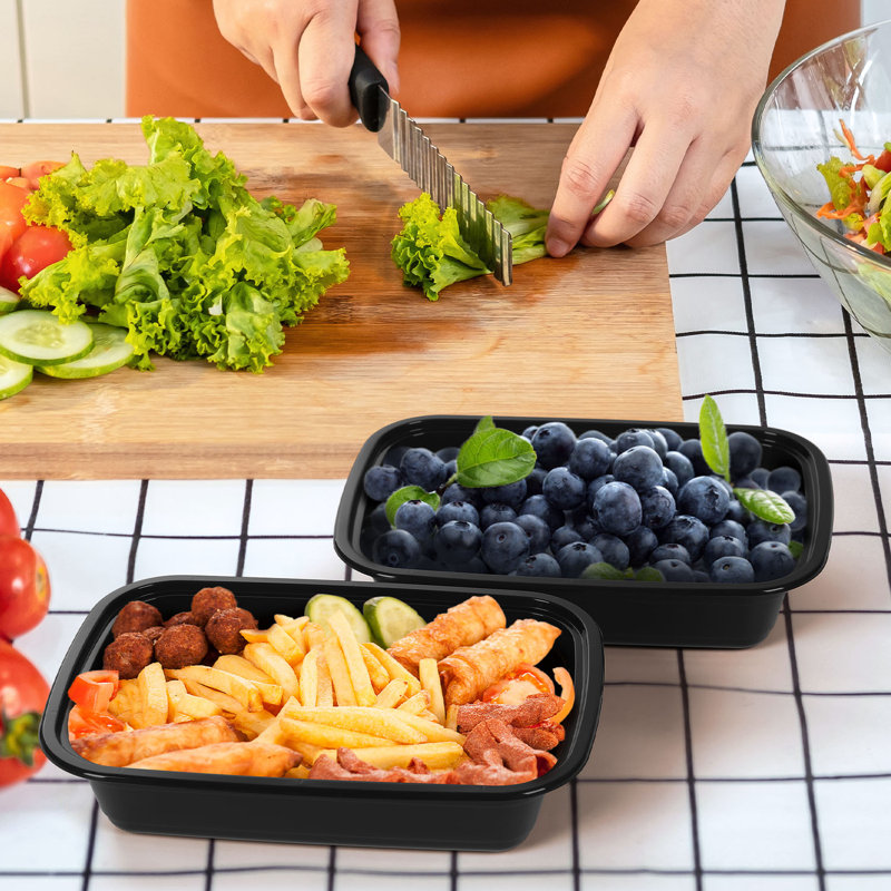 Disposable 24 oz Square Fast Food Containers - Pack of 50
