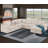 120" U-shaped Chenille sectional sofa with side table USB A/Typc C Pull out Sleeper Sofa with Storage Chaise-1584411549