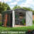 Outdoor Metal Storage Shed with Reinforced Steel Frame and Lockable Doors-97202368