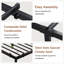  Cadre de lit plateforme en métal, cadre de lit simple avec rangement sous le lit de 14 po, cadre de lit robuste avec 6 joints de matelas antidérapants, sans sommier, noir anti-bruit