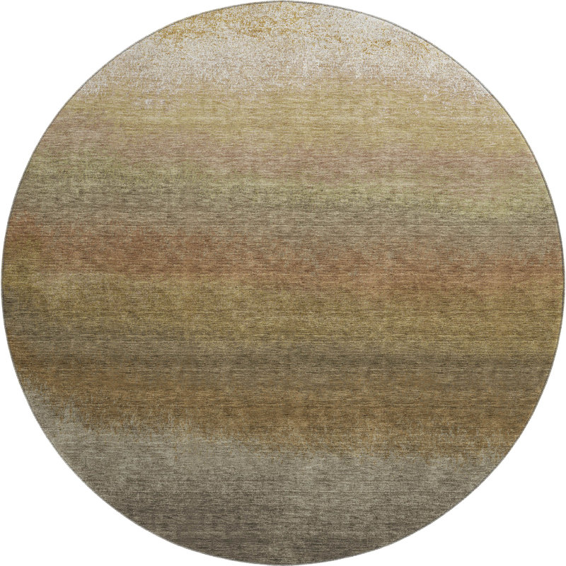 Premium Machine Washable Ariel Ombre Rug, Round 8'