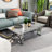 3 Piece Grey And Silver Living Room Table Set