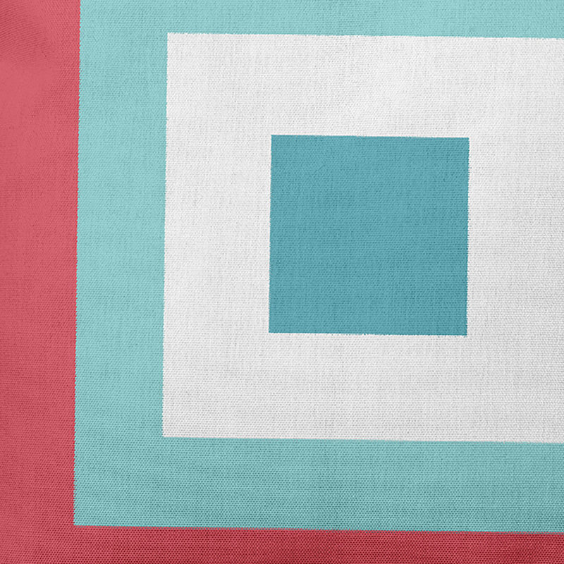 Geometric Reversible Throw Pillow, Coral/Bahama, 18" H x 18" W