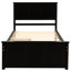 Lit plateforme simple avec 2 tiroirs roulants, fabriqué en bois massif et pour un espace de rangement paisible-1045174067