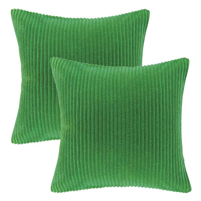 Coussin décoratif en velours côtelé rayé, coussin décoratif texturé de couleur unie