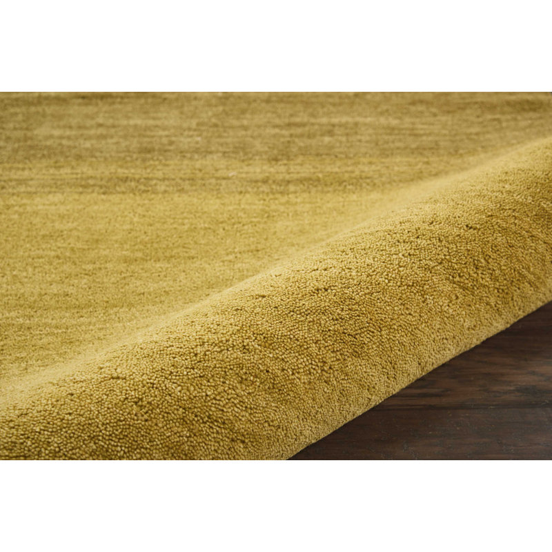 Tapis linéaire en laine noué à la main aquarelle, Rectangle 7 pi 9 po x 10 pi 10 po
