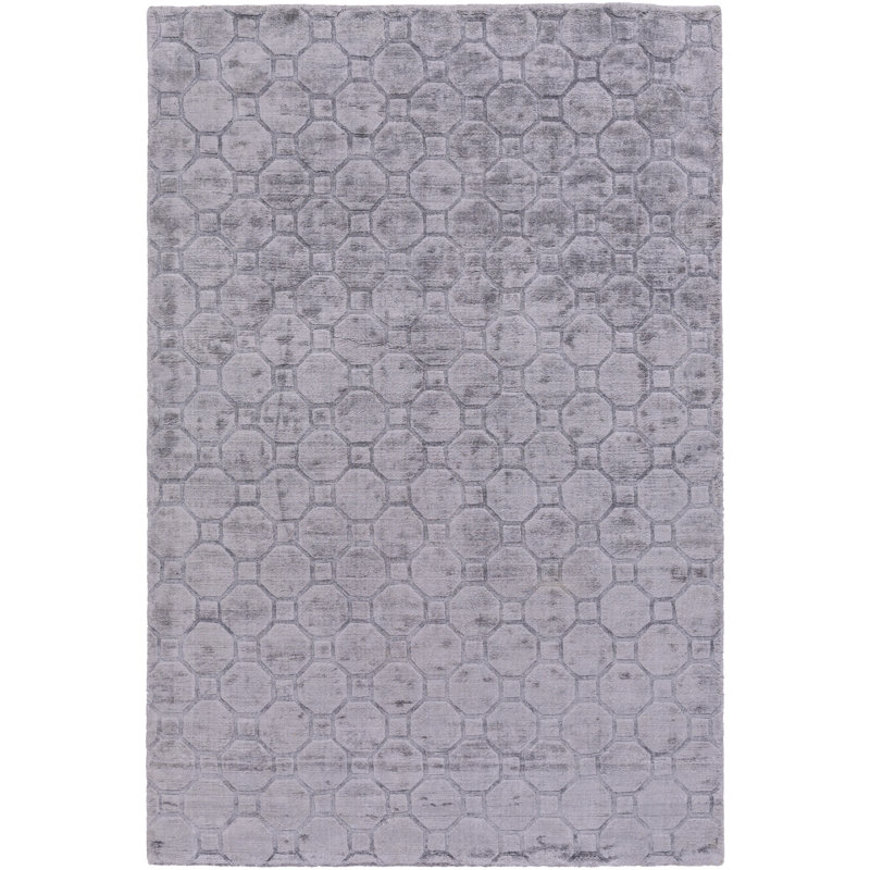 Tapis gris à motif géométrique Tyndalls Park, Rectangle 6 pi x 9 pi