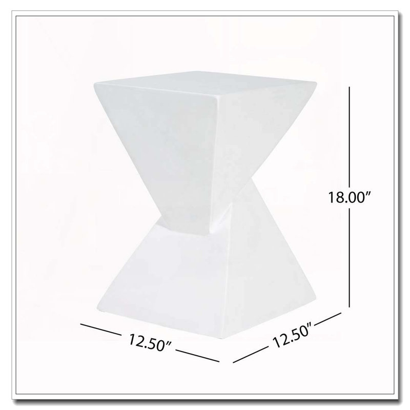 Outdoor Side Table, White