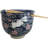 Rabbit With Sakura Blossoms Donburi Ramen Bowl With Chopsticks Set